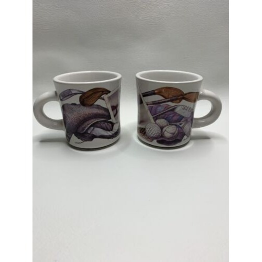 Set Of 2 Potpourri Sports Nostalgia‎ 1994 Denny Burkhart Golf Coffee Cup